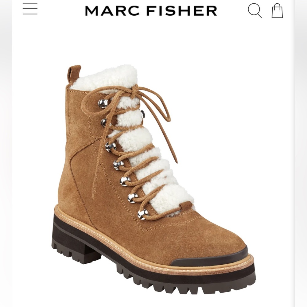 MARC FISHER LTD IZZIE LUGSOLE ANKLE BOOT 6.5